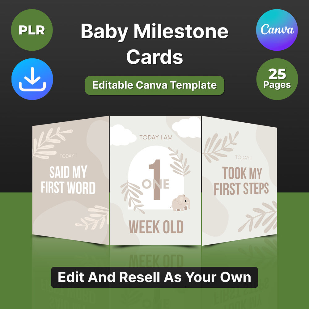 Baby Milestone Cards (Editable Canva Template)