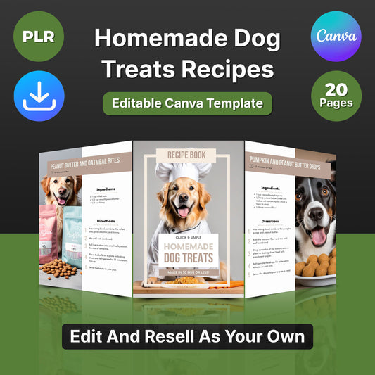 Homemade Dog Treats Recipes (Editable Canva Template)