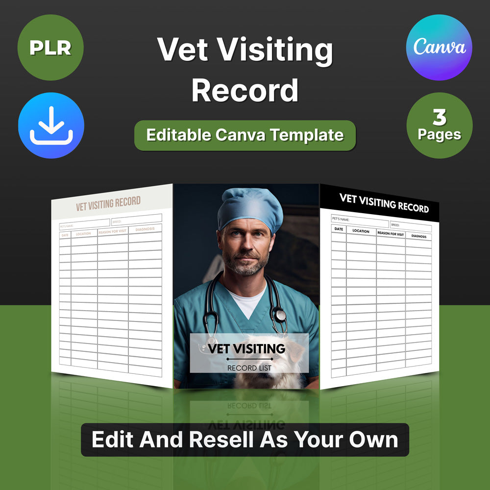 Vet Visiting Record (Editable Canva Template)